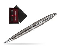 Waterman Carène Contemporary Gunmetal Ballpoint Pen ST  single wooden box  Black Single Maroon