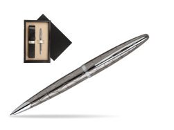 Waterman Carène Contemporary Gunmetal Ballpoint Pen ST  single wooden box  Black Single Ecru