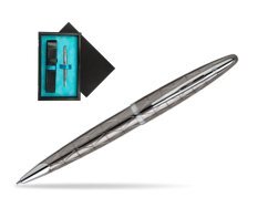 Waterman Carène Contemporary Gunmetal Ballpoint Pen ST  single wooden box  Black Single Turquoise