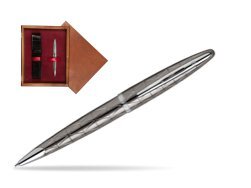 Waterman Carène Contemporary Gunmetal Ballpoint Pen ST in single wooden box Mahogany Single Maroon