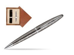 Waterman Carène Contemporary Gunmetal Ballpoint Pen ST in single wooden box  Mahogany Single Ecru