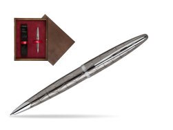 Waterman Carène Contemporary Gunmetal Ballpoint Pen ST in single wooden box  Wenge Single Maroon