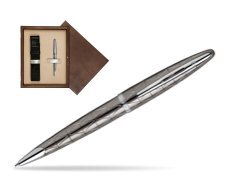 Waterman Carène Contemporary Gunmetal Ballpoint Pen ST in single wooden box  Wenge Single Ecru