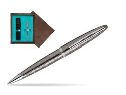 Waterman Carène Contemporary Gunmetal Ballpoint Pen ST in single wooden box  Wenge Single Turquoise 