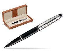 Waterman Expert Deluxe Black CT Rollerball pen  in classic box brown