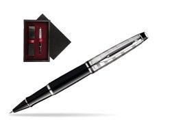 Waterman Expert Deluxe Black CT Rollerball pen  single wooden box  Black Single Maroon