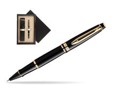 Waterman Expert Black GT Rollerball pen  single wooden box  Black Single Ecru