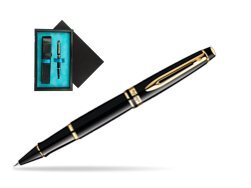 Waterman Expert Black GT Rollerball pen  single wooden box  Black Single Turquoise