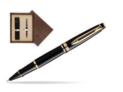 Waterman Expert Black GT Rollerball pen in single wooden box  Wenge Single Ecru