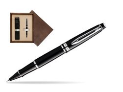 Waterman Expert Black CT Rollerball pen in single wooden box  Wenge Single Ecru