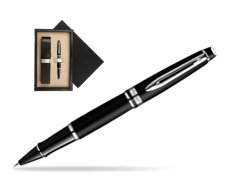 Waterman Expert Matt Black CT Rollerball pen  single wooden box  Black Single Ecru