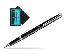 Waterman Hémisphère Black CT Rollerball pen  single wooden box  Black Single Turquoise