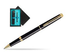 Waterman Hémisphère Black GT Rollerball pen  single wooden box  Black Single Turquoise