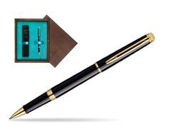 Waterman Hémisphère Black GT Rollerball pen in single wooden box  Wenge Single Turquoise 