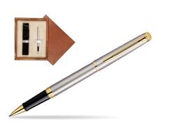 Waterman Hémisphère Stainless Steel GT Rollerball pen in single wooden box  Mahogany Single Ecru