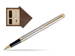 Waterman Hémisphère Stainless Steel GT Rollerball pen in single wooden box  Wenge Single Ecru