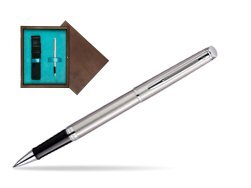 Waterman Hémisphère Stainless Steel CT Rollerball pen in single wooden box  Wenge Single Turquoise 