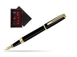 Waterman Exception Slim Black GT Fountain pen  single wooden box  Black Single Maroon