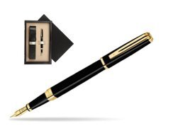 Waterman Exception Slim Black GT Fountain pen  single wooden box  Black Single Ecru