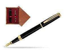 Waterman Exception Slim Black GT Fountain pen in single wooden box Mahogany Single Maroon