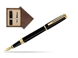 Waterman Exception Slim Black GT Fountain pen in single wooden box  Wenge Single Ecru