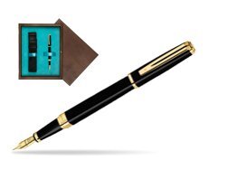 Waterman Exception Slim Black GT Fountain pen in single wooden box  Wenge Single Turquoise 