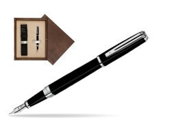 Waterman Exception Slim Black ST Fountain pen in single wooden box  Wenge Single Ecru