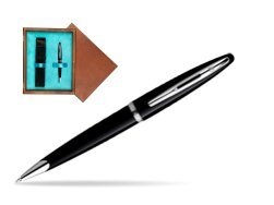 Waterman Carène Black Sea ST Ballpoint pen in single wooden box  Mahogany Single Turquoise 