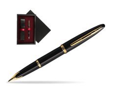 Waterman Carène Black Sea GT Fountain pen  single wooden box  Black Single Maroon