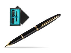 Waterman Carène Black Sea GT Fountain pen  single wooden box  Black Single Turquoise