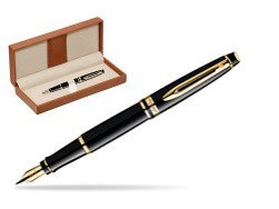 Waterman Expert Black GT Fountain Pen  in classic box brown