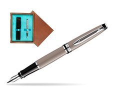 Waterman Expert Taupe CT Fountain pen in single wooden box  Mahogany Single Turquoise 