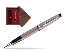Waterman Expert Taupe CT Fountain pen in single wooden box  Wenge Single Maroon