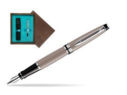 Waterman Expert Taupe CT Fountain pen in single wooden box  Wenge Single Turquoise 