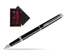 Waterman Hémisphère Black CT Fountain pen  single wooden box  Black Single Maroon