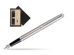 Waterman Hémisphère Stainless Steel CT Fountain pen  single wooden box  Black Single Ecru