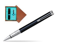 Waterman Perspective Black CT Ballpoint pen in single wooden box  Mahogany Single Turquoise 