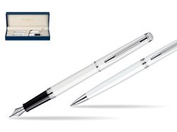 Waterman Hémisphère White CT Fountain pen + Waterman Hémisphère White CT Ballpoint pen in gift box