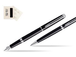 Waterman Hémisphère Black CT Fountain pen + Waterman Hémisphère Black CT Ballpoint Pen in Wedding Gift Box
