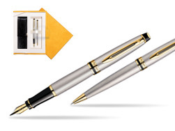 Waterman Expert Stainless Steel GT Fountain pen + Waterman Expert Stainless Steel GT Ballpoint Pen