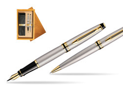 Waterman Expert Stainless Steel GT Fountain pen + Waterman Expert Stainless Steel GT Ballpoint Pen