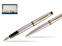 Waterman Expert Stainless Steel GT Fountain pen + Waterman Expert Stainless Steel GT Ballpoint Pen