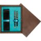 Double Wooden Box Wenge Turquoise Double Wooden Box Wenge Turquoise