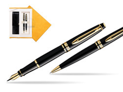 Waterman Expert Black GT Fountain Pen + Waterman Expert Black GT Ballpoint Pen