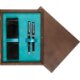 Double Wooden Box Wenge Turquoise Double Wooden Box Wenge Turquoise
