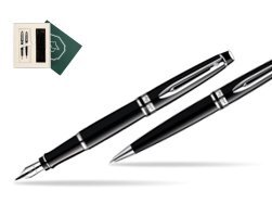 Waterman Expert Black CT Fountain Pen + Waterman Expert Black CT Ballpoint Pen in Gift Box "Science"