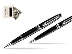 Waterman Expert Black CT Fountain Pen + Waterman Expert Black CT Ballpoint Pen in Standard Gift Box