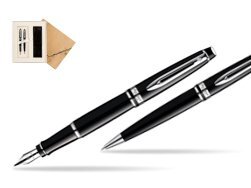 Waterman Expert Black CT Fountain Pen + Waterman Expert Black CT Ballpoint Pen in Standard 2 Gift Box