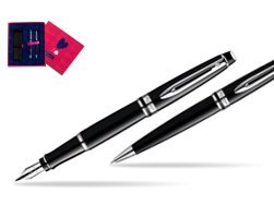 Waterman Expert Black CT Fountain Pen + Waterman Expert Black CT Ballpoint Pen in Love Box