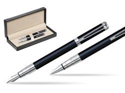 Waterman Perspective Black CT Fountain pen + Waterman Perspective Black CT Ballpoint Pen  in classic box  black